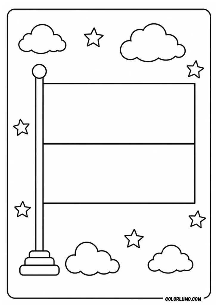 Monaco flag coloring page for kids