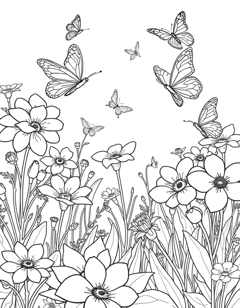 Butterfly & Flower Scene