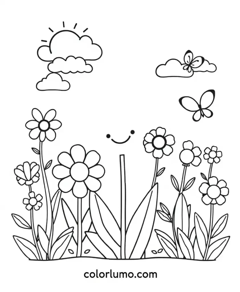 Cute flowers with a Butterfly