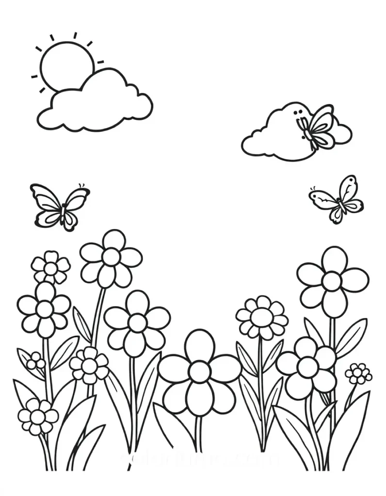 Butterflies with flowers