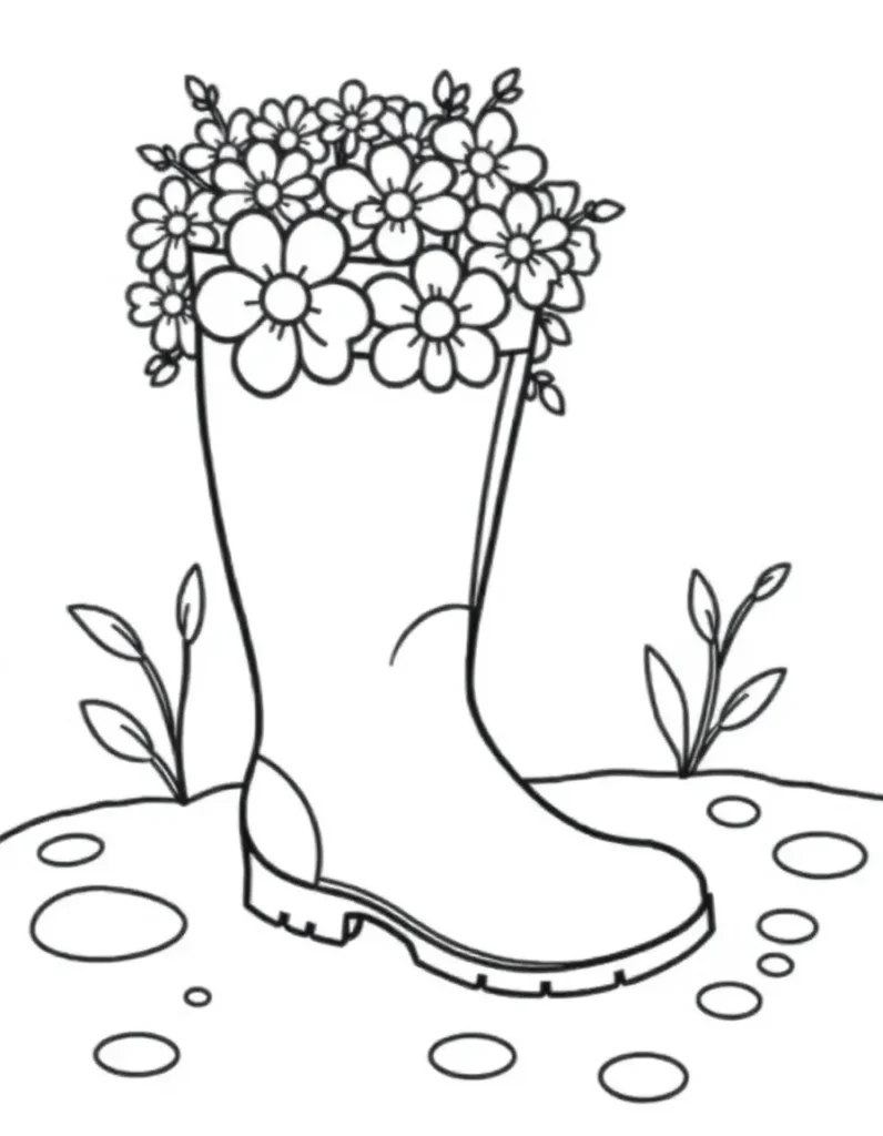 Rain Boots with Flowers