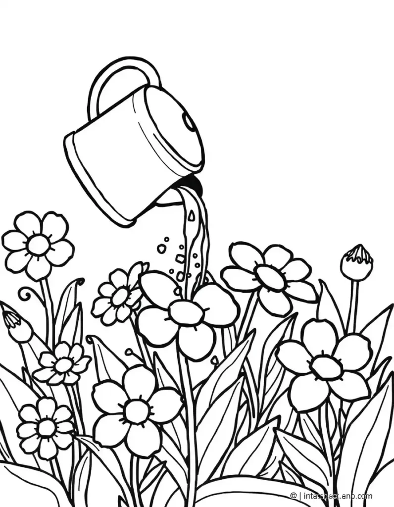 Watering Can with Flowers